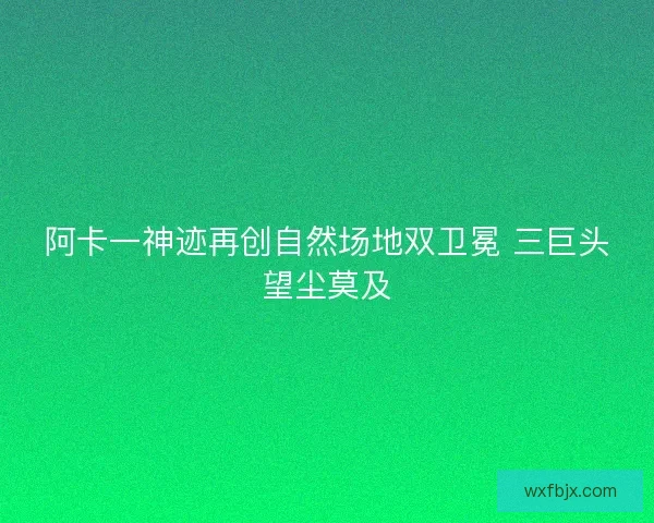 阿卡一神迹再创自然场地双卫冕 三巨头望尘莫及