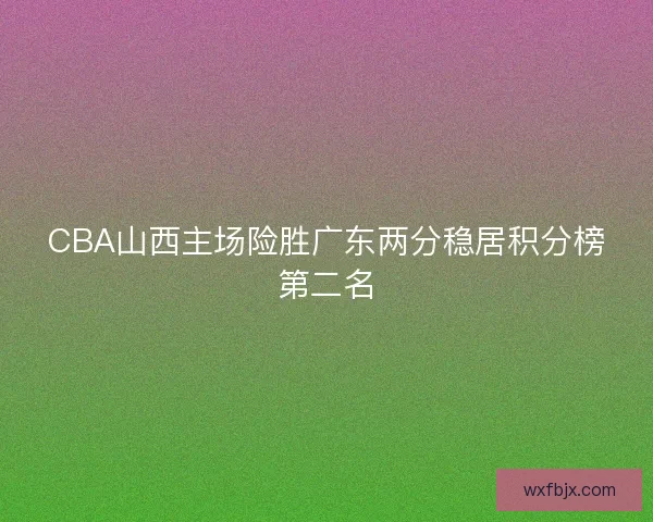 CBA山西主场险胜广东两分稳居积分榜第二名 CBA山西主场险胜广东两分稳居积分榜第二名