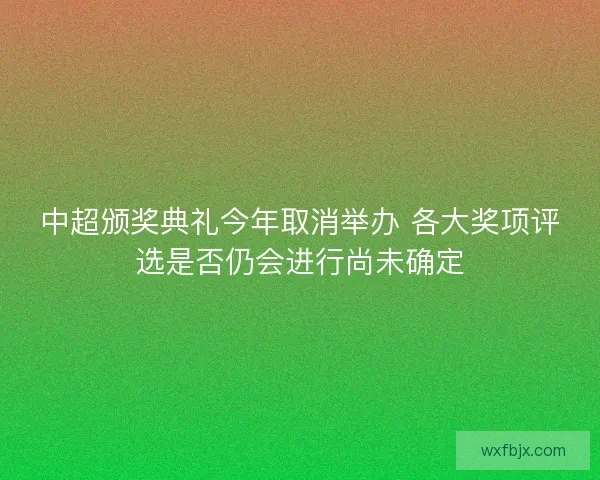 中超颁奖典礼今年取消举办 各大奖项评选是否仍会进行尚未确定 中超颁奖典礼今年取消举办 各大奖项评选是否仍会进行尚未确定