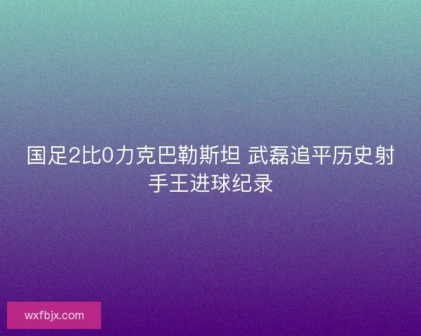 国足2比0力克巴勒斯坦 武磊追平历史射手王进球纪录 国足2比0力克巴勒斯坦 武磊追平历史射手王进球纪录