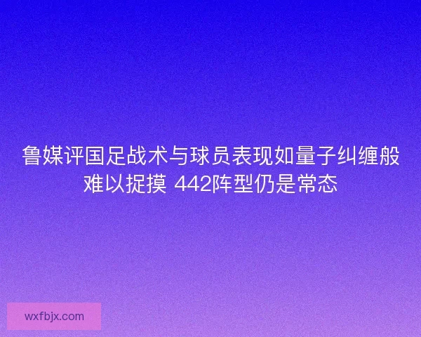 鲁媒评国足战术与球员表现如量子纠缠般难以捉摸 442阵型仍是常态 鲁媒评国足战术与球员表现如量子纠缠般难以捉摸 442阵型仍是常态